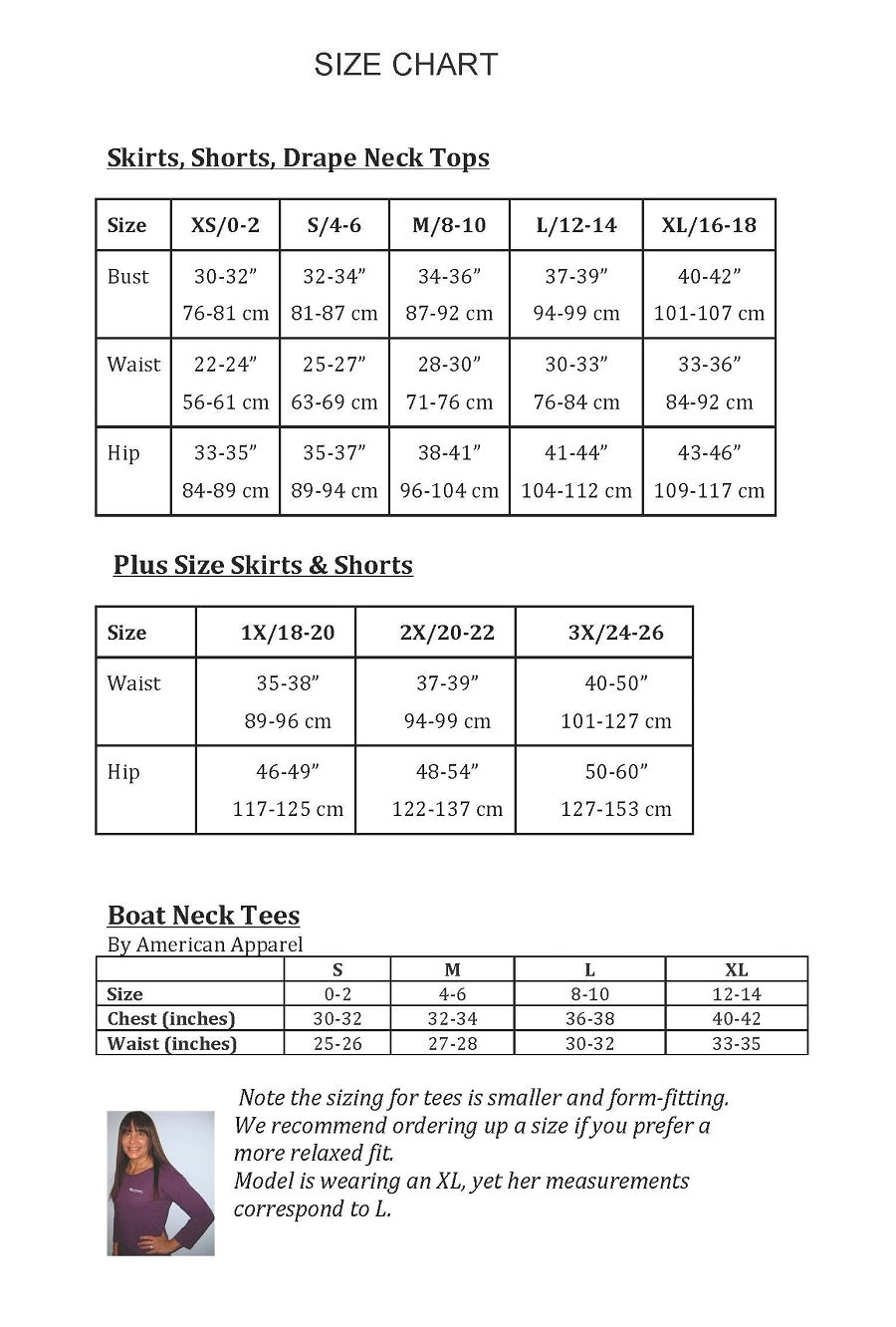Pure Collection Sizes Chart Collections – Bikie Girl Bloomers